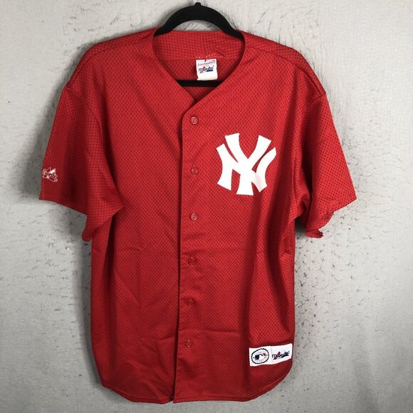 Majestic Other - Vintage Majestic New York Yankees Jersey Men L Red Mesh Made In USA 90s